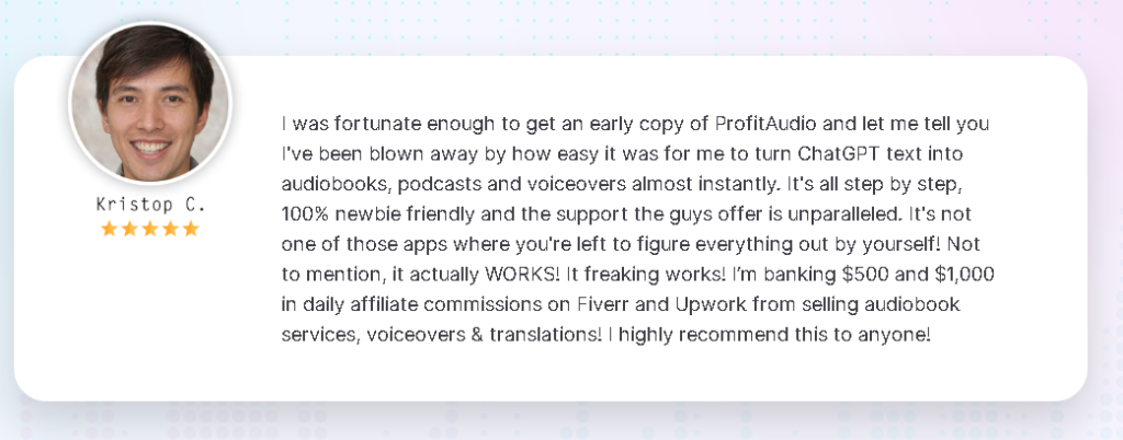 Users feedback of ProfitAudio Review