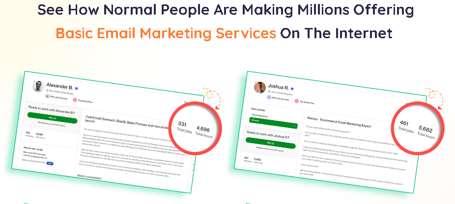 see how normal people are making millions offering basic email marketing on the internet