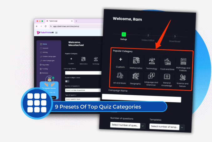 Manually Or Input Values For Each Category Or Choose One Of 9 Preset Categories For Top Categories