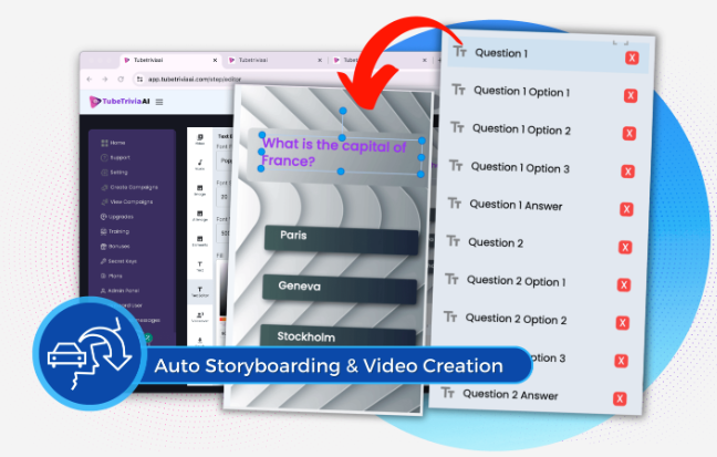 Auto Storyboarding & Video Creation - Video Generation from Quiz