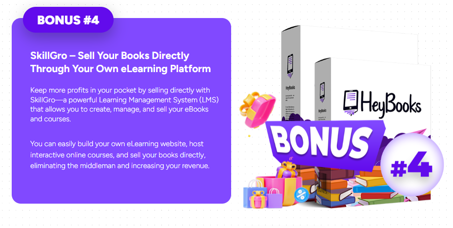 This image showing to the fast action bonuses with bonus number 4 of HeyBOOKS Review