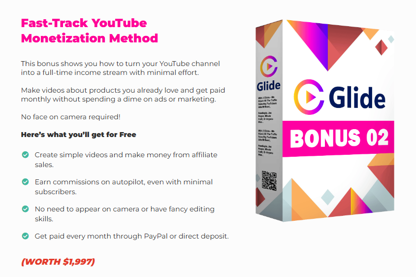 This image shows the fast action bonuses of bonus number 2 at Glide review