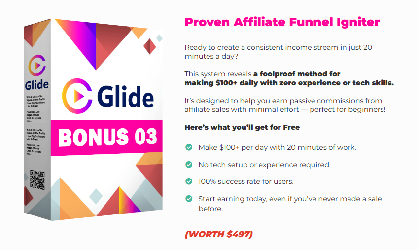 This image shows the fast action bonuses of bonus number 3 at Glide review