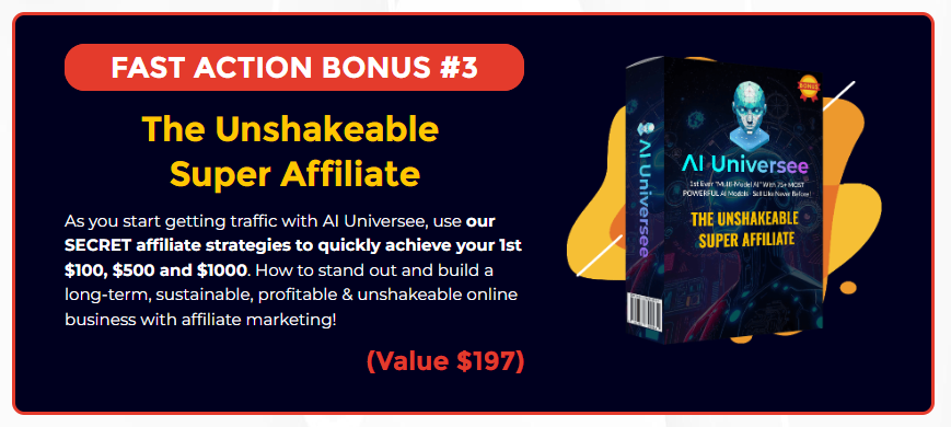 This image show the fast action bonuses of bonuses no 3 at AI Universee Review