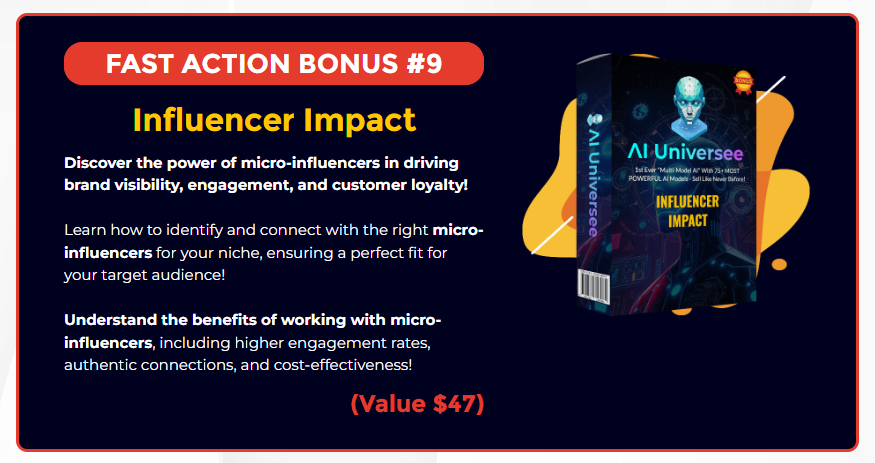 This image show the fast action bonuses of bonuses no 9 at AI Universee Review